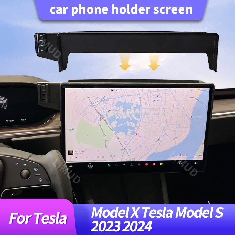 

Car phone holder screen Navigation Screen Phone Bracket For Tesla Model X Tesla Model S 2023 2024 Phone Holder Car ACCESSORIES.