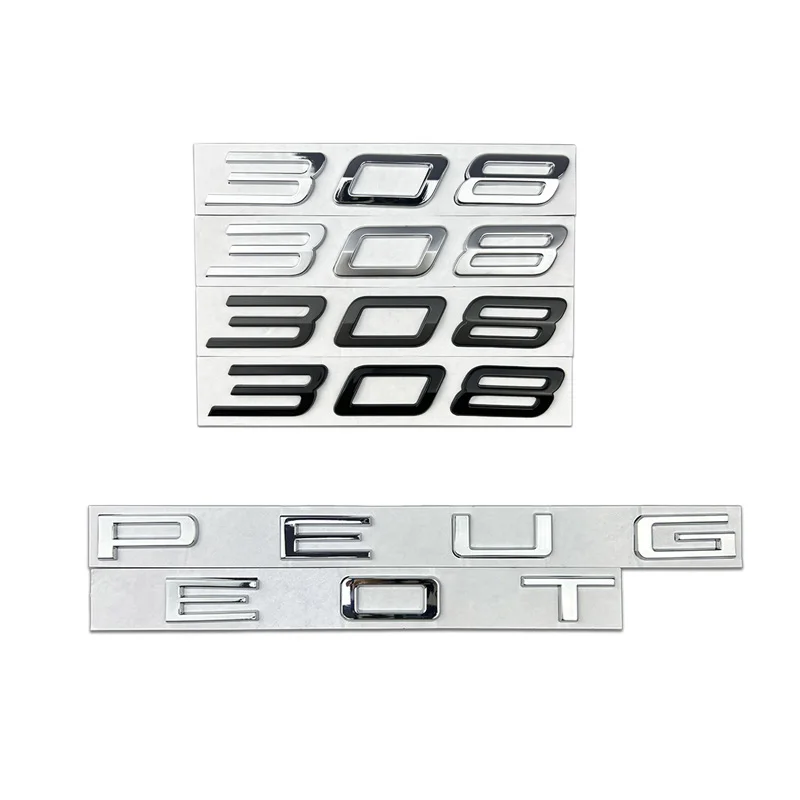 

Metal Alloy Car Trunk Emblem for Peugeot 308 Vehicle Logo Letter Badge 3D Decoration Rear Body Stickers Modification Accessories