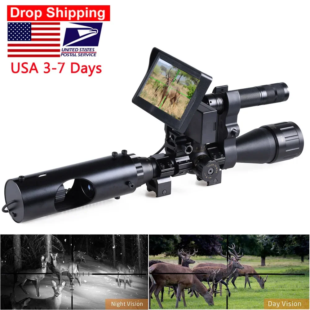 Hunting Riflescope Night Vision IR Optics Sight Scope Camera with 850nm Infrared LED Display Tactical DIY Night Vision Device