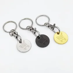 Practical Metal Portable Supermarket Universal Durable Tokens Shopping Trolley Remover Keyring Token Chip with Carabiner Hook