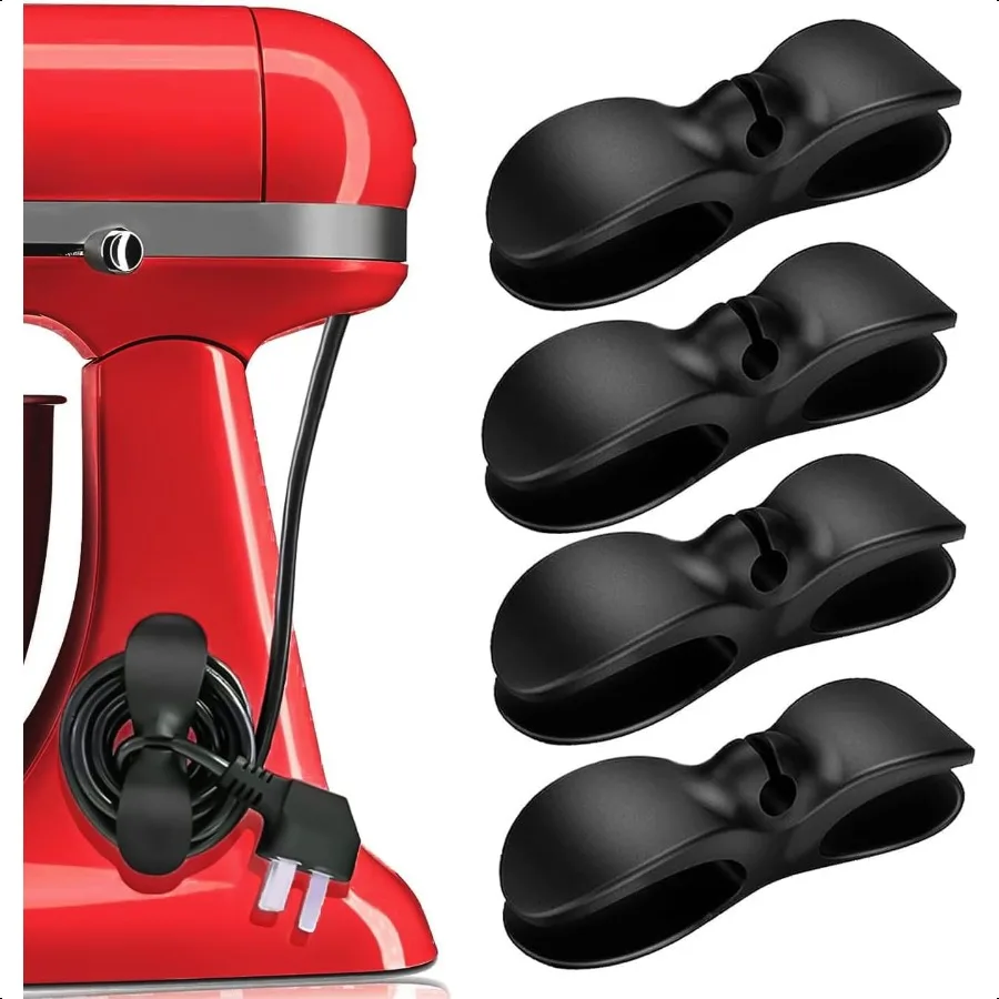 

Cord Organizer for Kitchen Appliances 4 Pack Black Appliance Cord Organizer Command Hooks Cord Wrapper Cord Keeper Cord Holder