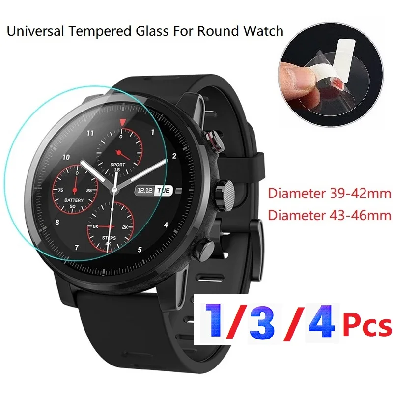 

Universal Tempered Glass Screen Protector For Round Smart Watch Diameter 39 40 41 42 43 44 45 46 MM Watch Screen Protect Film