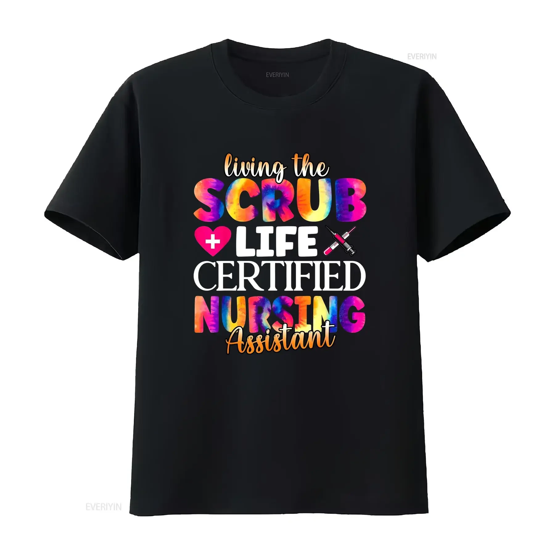 Living The Scrubs Life Certified Nursing Assistant CNA T Shirt Black Large vintage Washed Casual Slightly streetwear