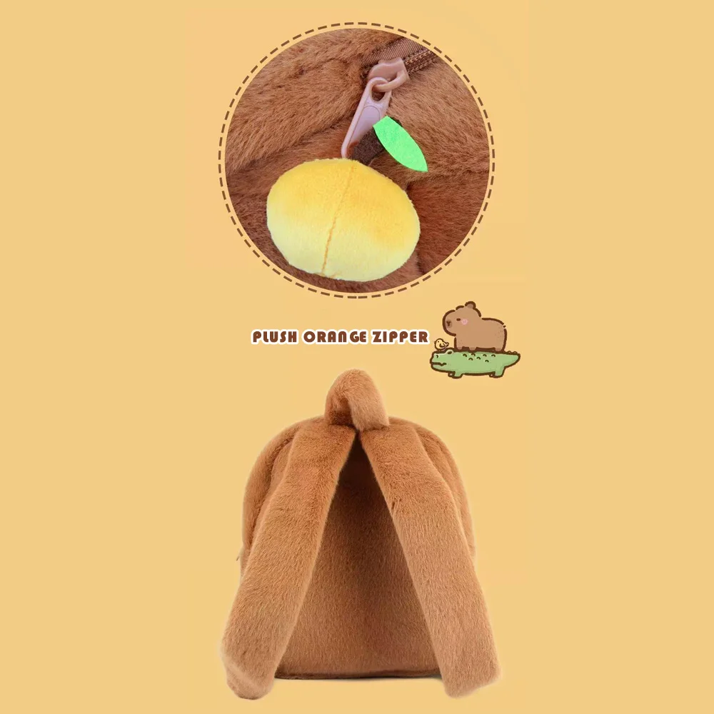 Capybara Crossbody Bag Adjustable Large Capacity Shoulder Backpack Three-dimensional Shape with Shoulder Strap Capybara Backpack