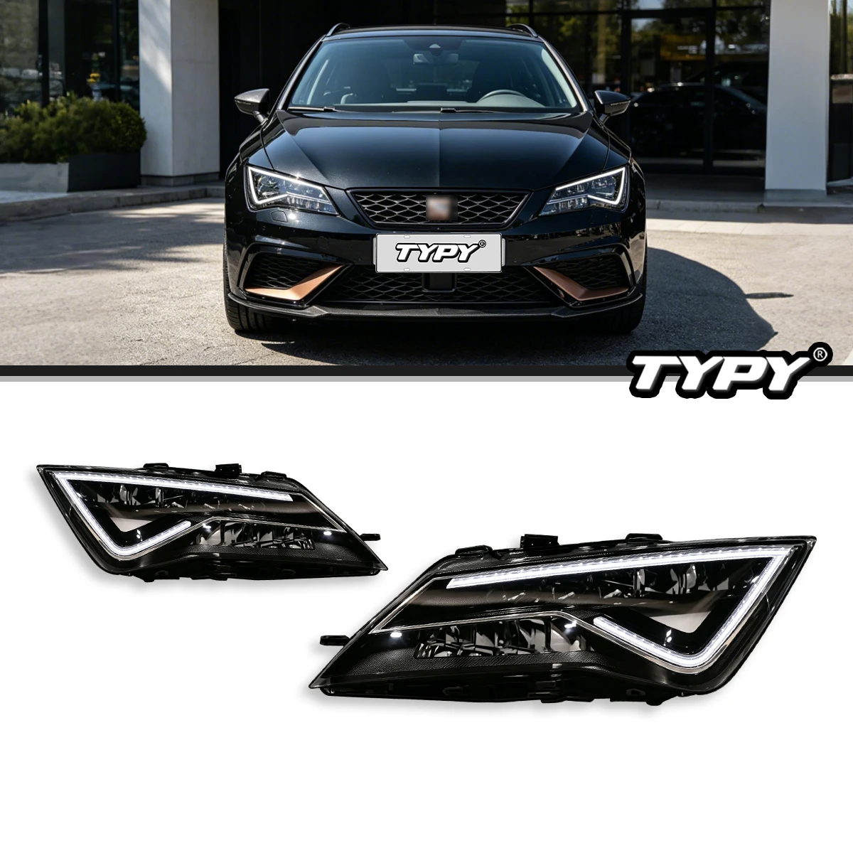 

TYPY For Seat Leon MK3 Facelift 2017-2019 LED Projector Headlights DRL Sequential Turn Signal Upgrade Plug & Play