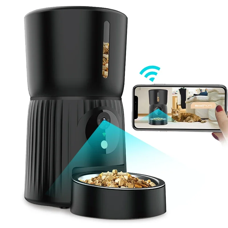 

Smart Video Tuya Remote Control 4L Wifi Smart Food Bowl for cats and dogs Automatic pet feeder with camera