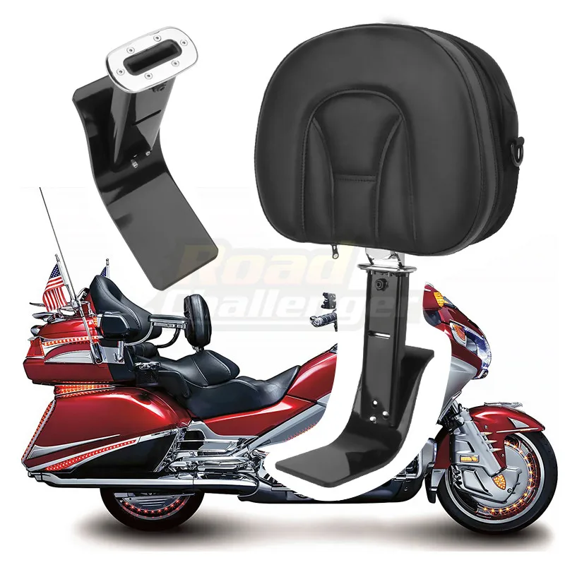 Adjustable Motorcycle Front Plug In Driver Backrest Sissy Bar Cushion Pad Sissy Bar Pads For Honda Goldwing GL1800 2001-2017