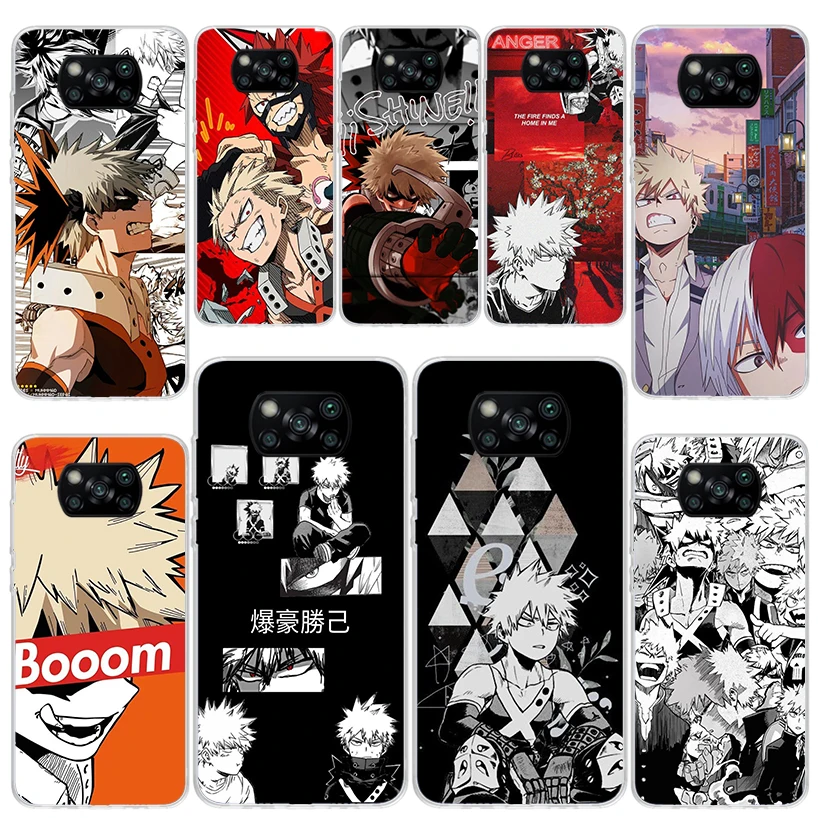 My Hero Bakugou Katsuki Soft Silicone Phone Case For Xiaomi Poco X3 NFC X4 GT X5 X6 F6 F5 Pro F4 F3 F2 F1 M5S M4 M3 M2 5G Cover 