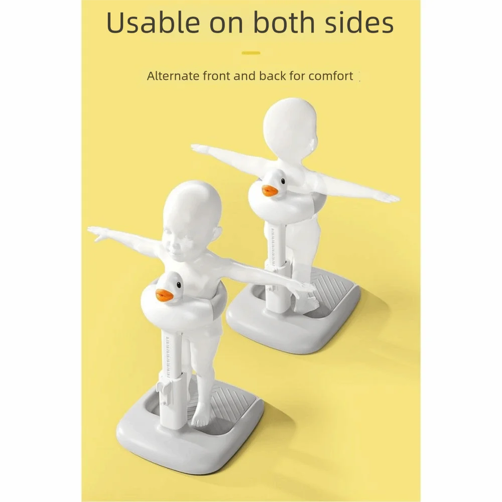 

Adjustable Height Baby Standing Bath Tool Cartoon Duck Baby Shower Rack Folding Free-Standing Baby Shower Stand Toddlers