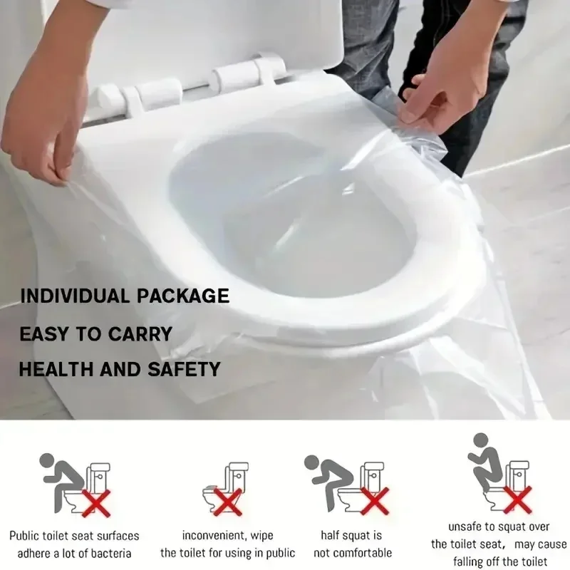 5-100Pcs Disposable Toilet Seat Cover Mat Portable Waterproof Safety Toilet Seat Pads For Travel Camping Bathroom Accessiories