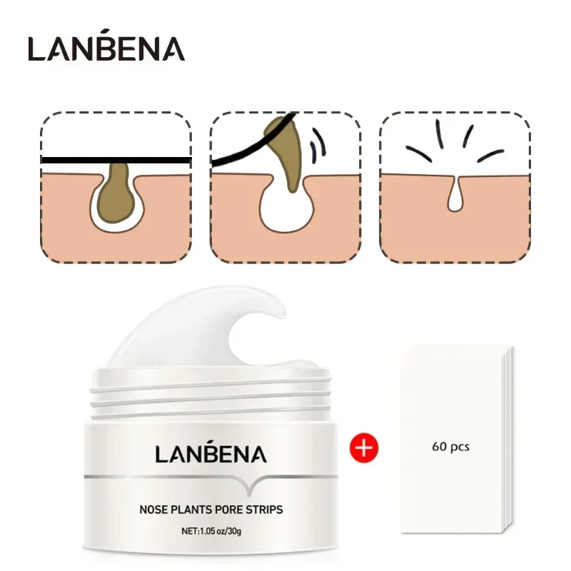 LANBENA Blackhead Remover Nose Mask Pore Strip Peel Off Black Dots Tear Off Mask Anti Acne Treatment Deep Cleansing Skin Care