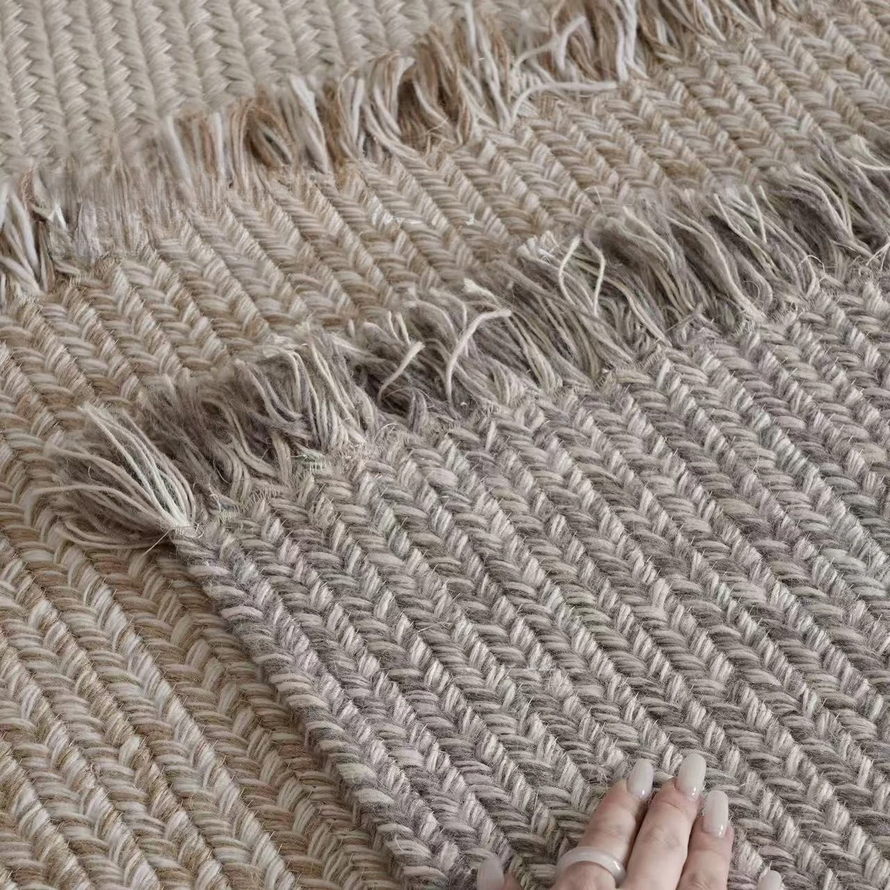 

Hand-woven wool carpet, living room vintage plain high-end coffee table rug, bedroom bedside rug