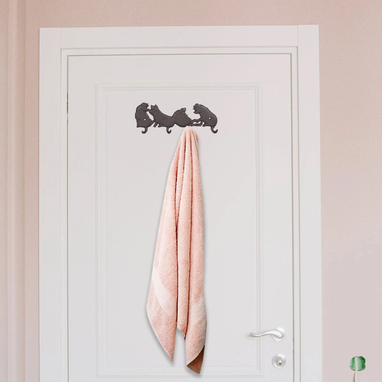 

Iron Wall Hook Pig Shape Coat Hanger Wrought Material Decorative Living Room Door Office Practical Beautiful Hanging