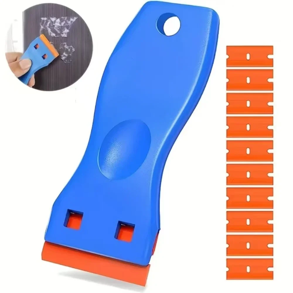 Removedor de Adesivos para Carros, Ferramenta Plástica Multifuncional Pequena para Aplicação de Película Automotiva, Raspador de Limpeza de Vidros Domésticos