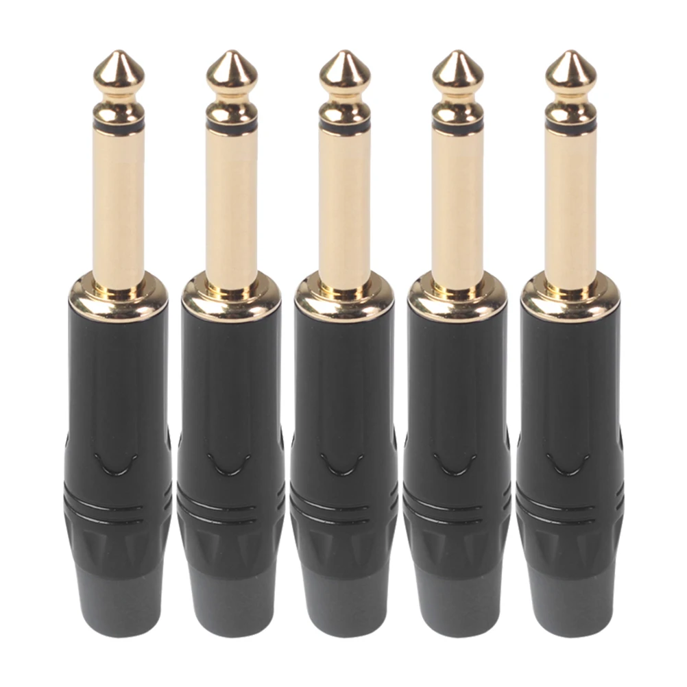 

5pcs 6.35mm Connector Speakers Guitar Soldering Coupler Professional Durable Low Noise Signal Transmission
