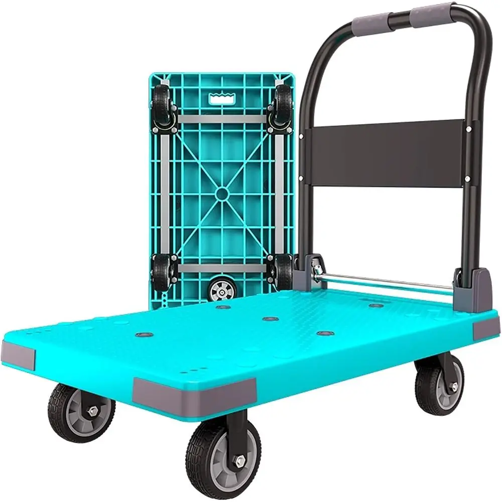 

Sturdy Swivel-Wheel Platform Cart, 450kg Capacity, Ideal for Home and Warehouse Use (Blue)