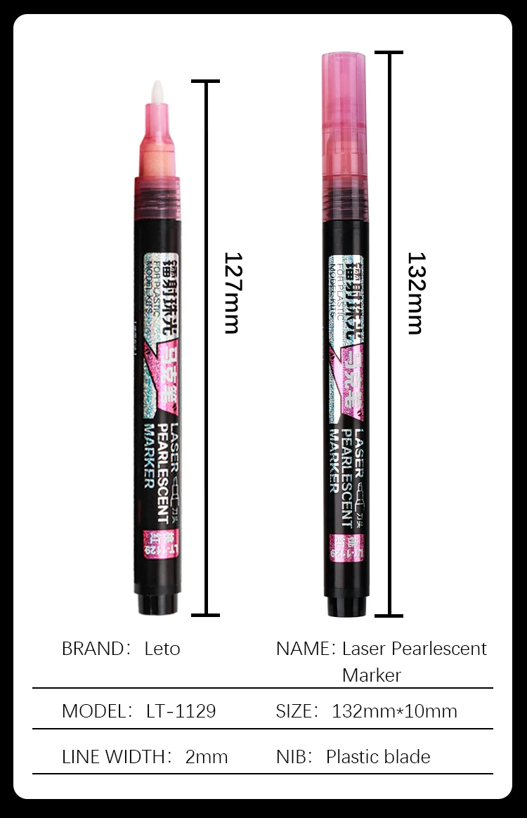 Leto Super Metallic Modell Marker Perlglanz Öl Basierend Farbe Reparatur Stift Montage Malerei Werkzeuge Diorama Kit Modellierung DIY 8 Farben – Detail 7