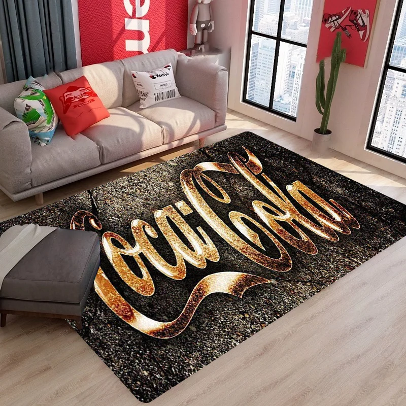 Unique C-Coca Cola Logo Printed Rugs for Sofa Bedroom Bathroom Floor Mat Area carpet room decor