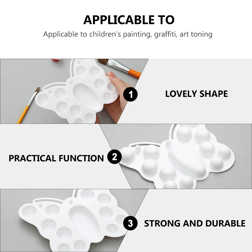 

12pcs Multi-Function Butterfly-Shaped Pigment Plate For Oil Watercolor Color Mixing Multi-Grid Painting Tool Plastic Pigment