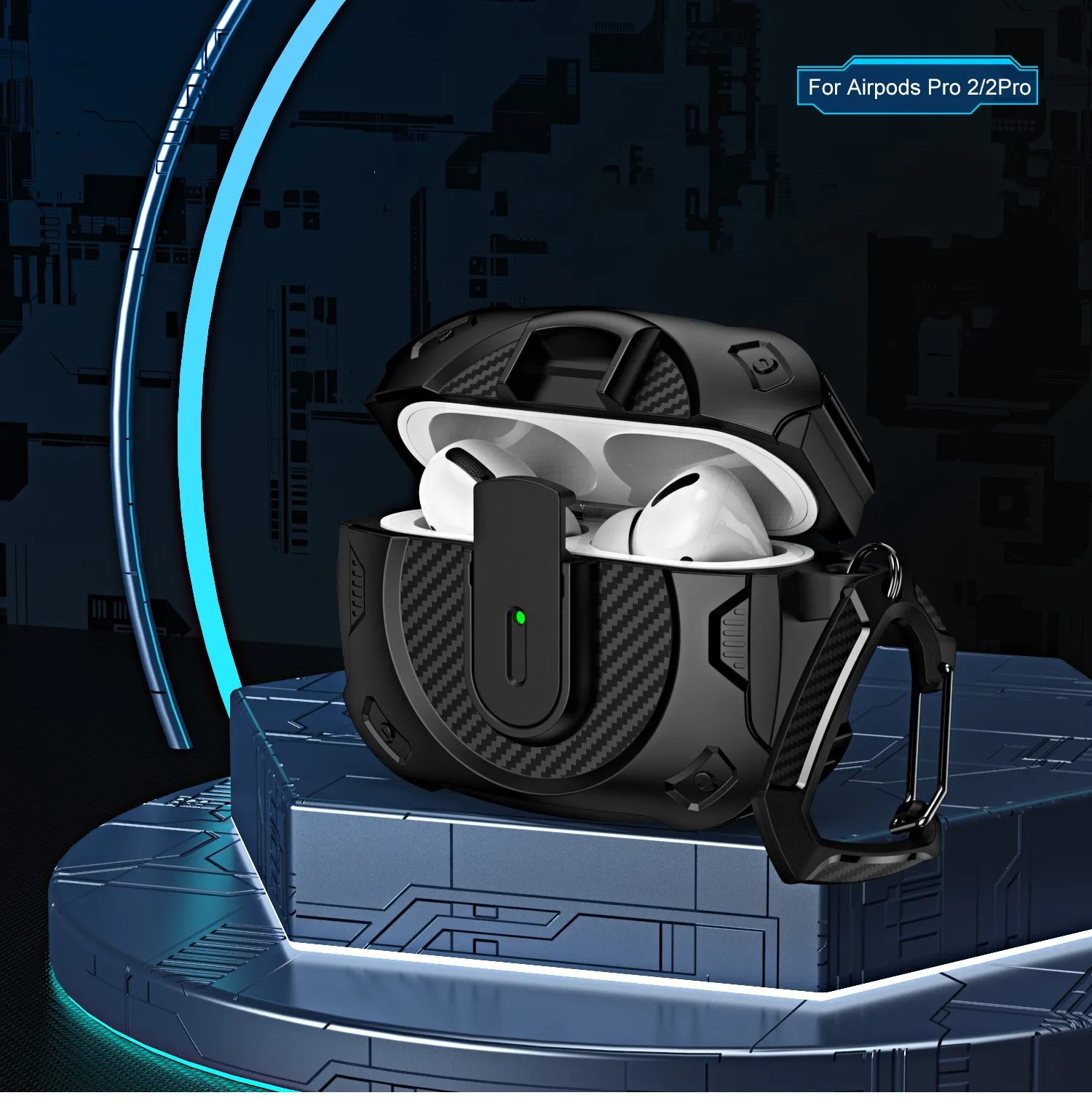 Caso de bloqueio de segurança para airpods pro 2 caso de carregamento sem fio capa protetora à prova de choque fone de ouvido para airpods 4 geração (2024)