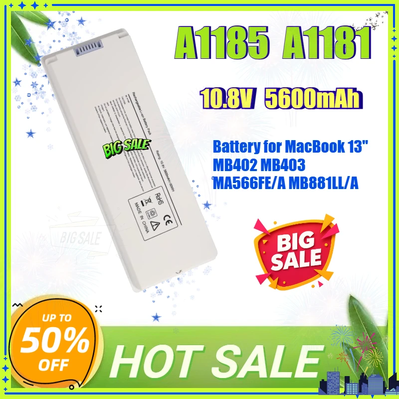 A1185 A1181 10.8V 60Wh Rechargeable Laptop Battery for MacBook 13