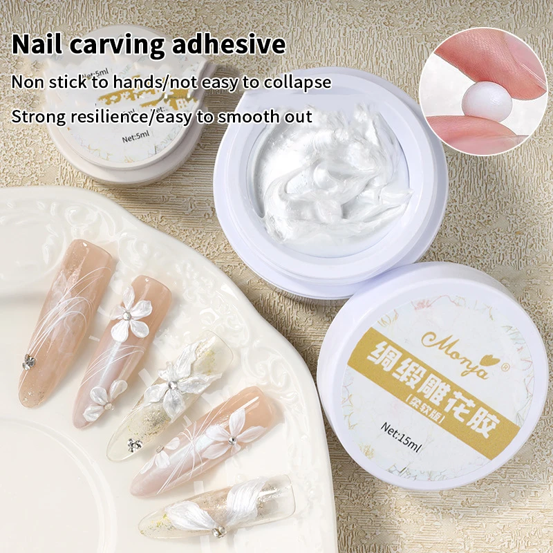 Solid Nail Gel 5/15ML Light Carving Glue Soft Candy Gel For Extension 3D Sculpting Nail UV Glue For Acrylic Tips Nail Salon Use