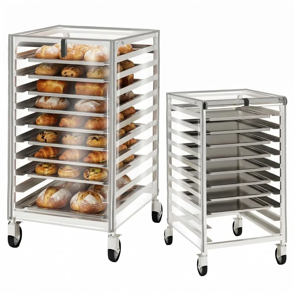 

Clear PVC Waterproof Rack Cover for 10 Layer Bun Pan 23x28x32 Dust Proof Heavy Duty Commercial Home Kitchen