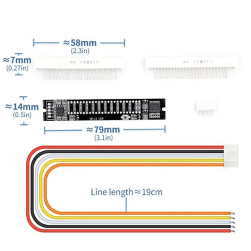 12-bit Dual Channel Audio LED Indicators Adjustable Speed VU Meter 7-12V For Test Meters Tool Accessory