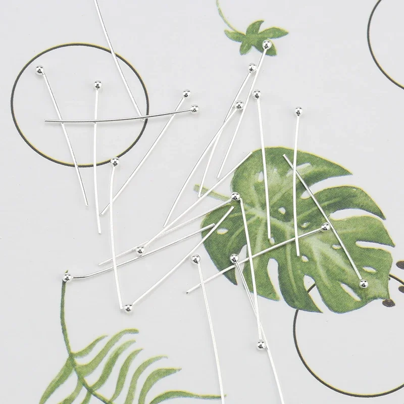 25 مللي متر 925 فضة الكرة رئيس دبابيس Findings بها بنفسك النتائج مجوهرات القرط صنع الخرز موصل صنع المجوهرات دبابيس الرأس 10 قطعة/الحزمة #3