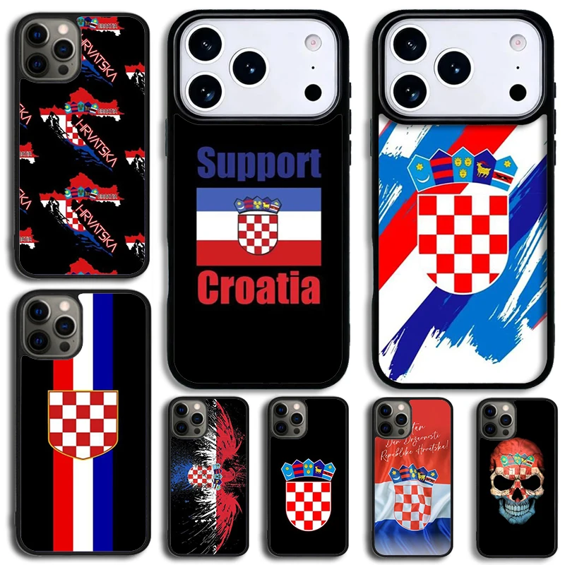 Чехол для телефона с гербом и флагом Хорватии для iPhone 14 Pro Max 15 13 12 16 17 Pro 11, ударопрочный силиконовый чехол-декор