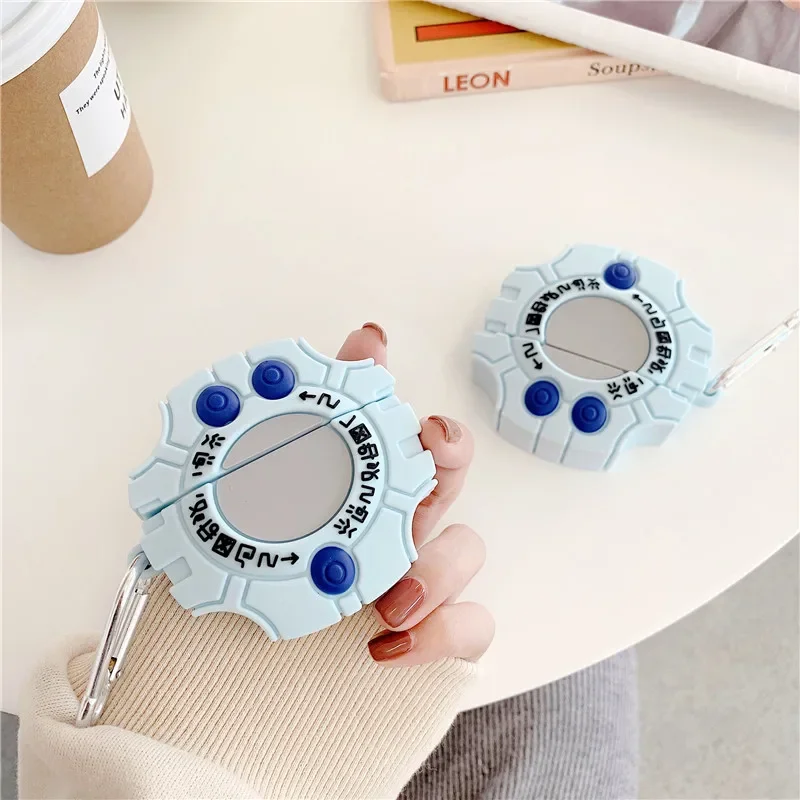 3D Cute Cartoon Digimon Monster Digivice Headphone Cases For Apple Airpods 1 2 3 Pro 2 Soft Silicone Earphone Protection Cover