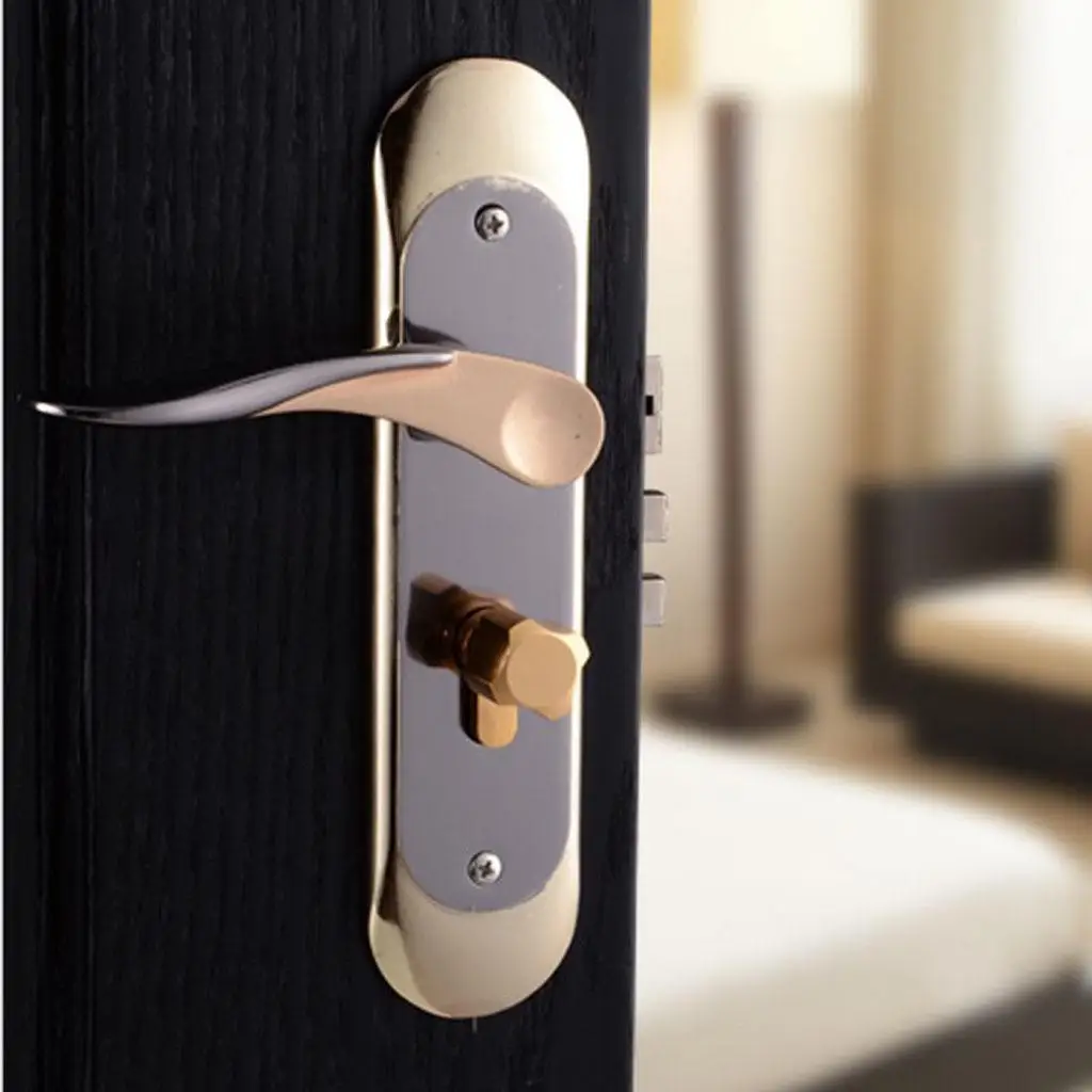 Entrance Lever Door Handle Minimalism Interior Door Lock Latch Bedroom Privacy Lever Lockset Hardware for office or front door