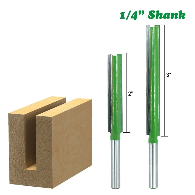 Router Bit 1/4 Shank Extension Long Straight Trimming CNC Bit Milling Cutter for Wood Edge Cutting