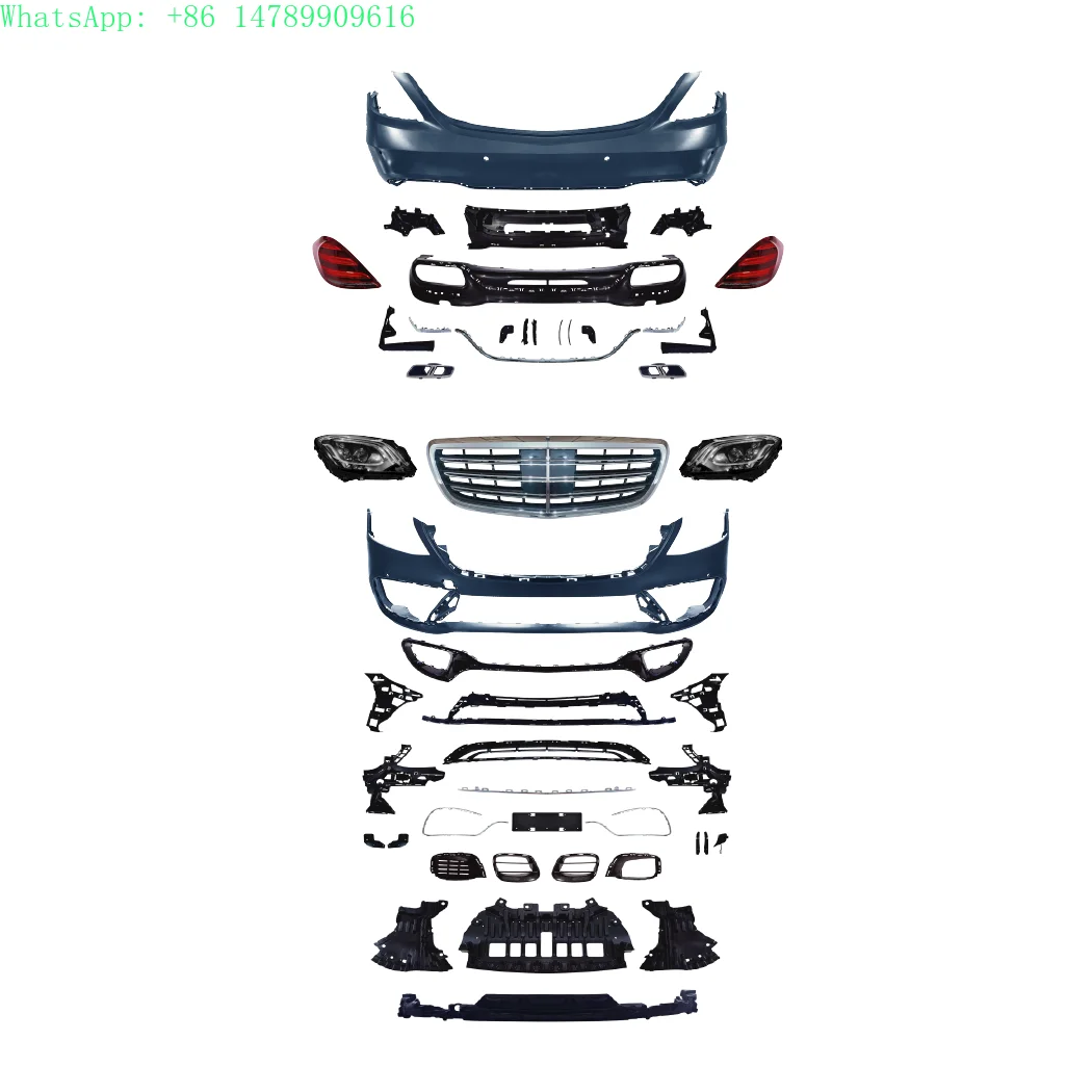 Car Bumpers for  W222 S Class Facelift S63  S65  Body Kit Grille Diffuser Tips Headlight 2013+