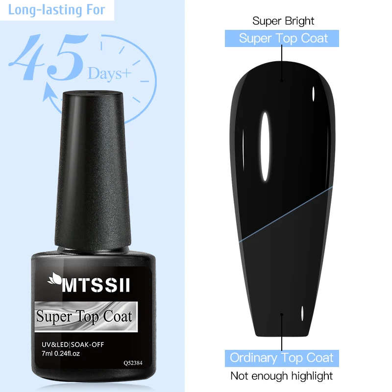 Mtssii Base Top Coat Gel Polish UV Soak off Transparent Gel Varnish Semi Permanent Nail Art Manicure Gel Varnish Matte Top Coat