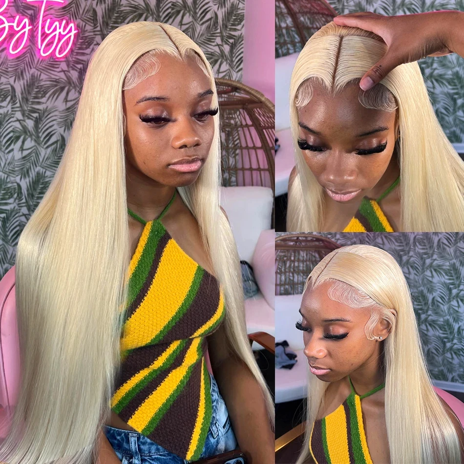 

13x6 613 Кружевной фронтальный парик Блондинка Прямой парик из 100% человеческих волос 38 дюймов 13x4 Hd Прозрачный бразильский парик из волос для женщин