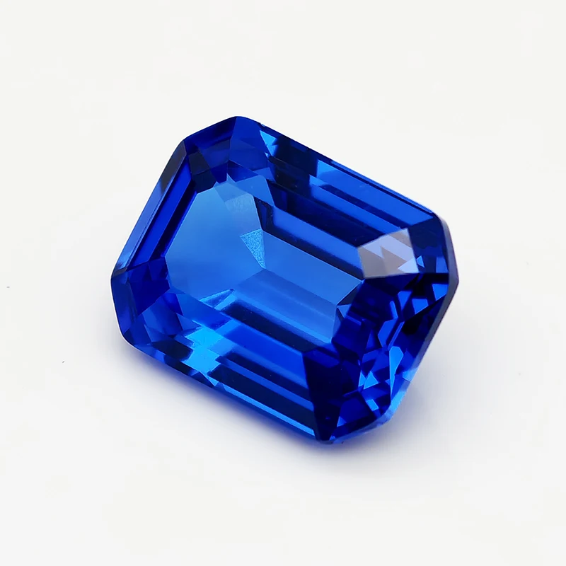 NEW Emerald Shape Blue Cobalt Spinel Loose Gemstone Diamond for Jewelry Making 3