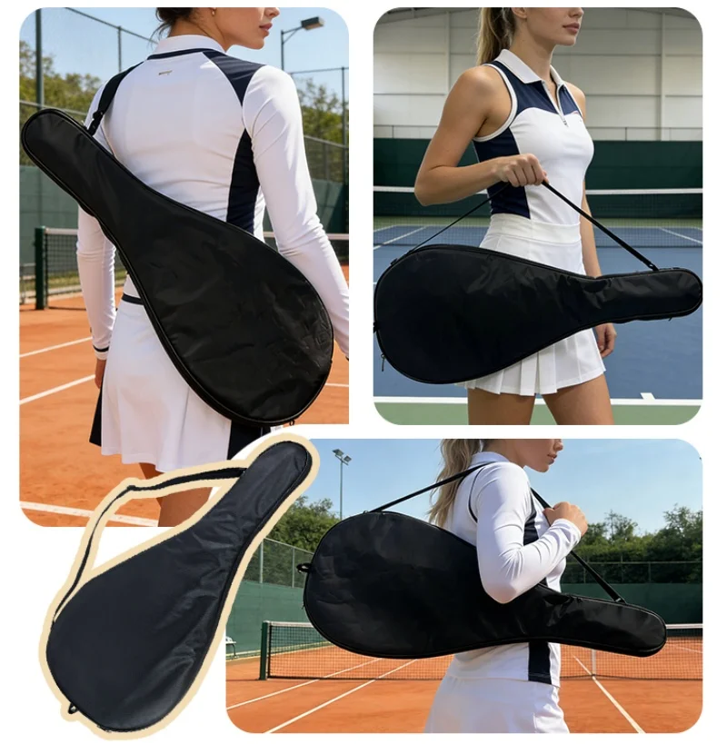 Tennis Racket Cover Portable Single Pack Tennis Racket Protective Cover Waterproof Shoulder Bag Durable For Men Women