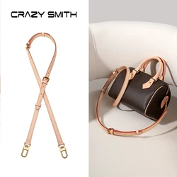 CRAZYSMITH Luxury Vegetable Tanned Leather Bag Strap For LV Speedy Adjustable Crossbody Shoulder Straps Replacement Accessories