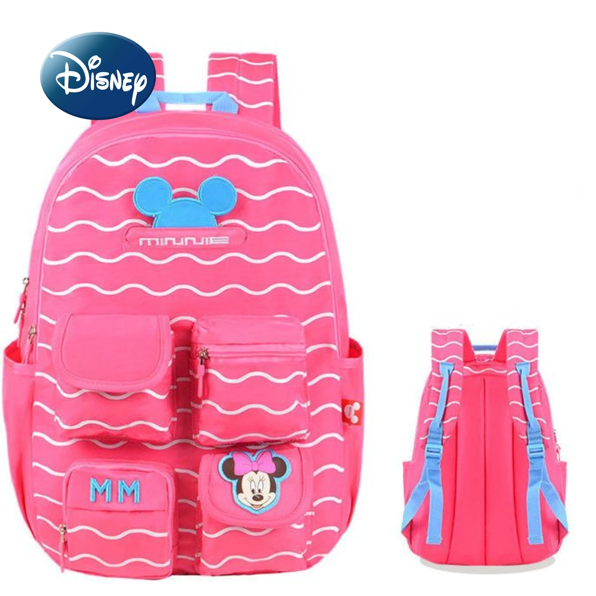 Disney-mochila Original de Mickey para niños y niñas, morral escolar ligero de marca de lujo con dibujos animados, novedad