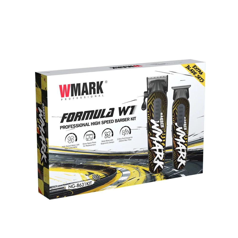 

2024 WMARK NG-8631KIT НАБОР триммера для стрижки волос с высокой скоростью, электрическая стрижка волос, DLC Powder Metallurgy Т-образное лезвие