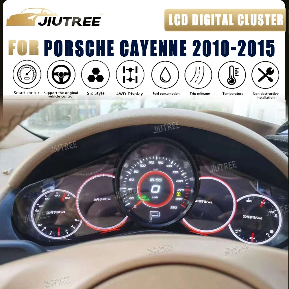 

Автомобильный ЖК-кластер инструментов для Porsche Cayenne 2010-2015, цифровой приборной панели, спидометр, виртуальная кабина, головное устройство