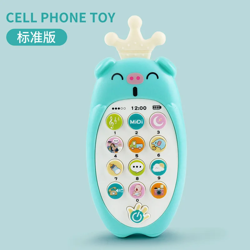 Kids Cute Pig Cell Phone Toy Puzzle Early Learning Baby Can Be Gnawed 0-3 Years Old Baby With Music Light Cell Phone Toys