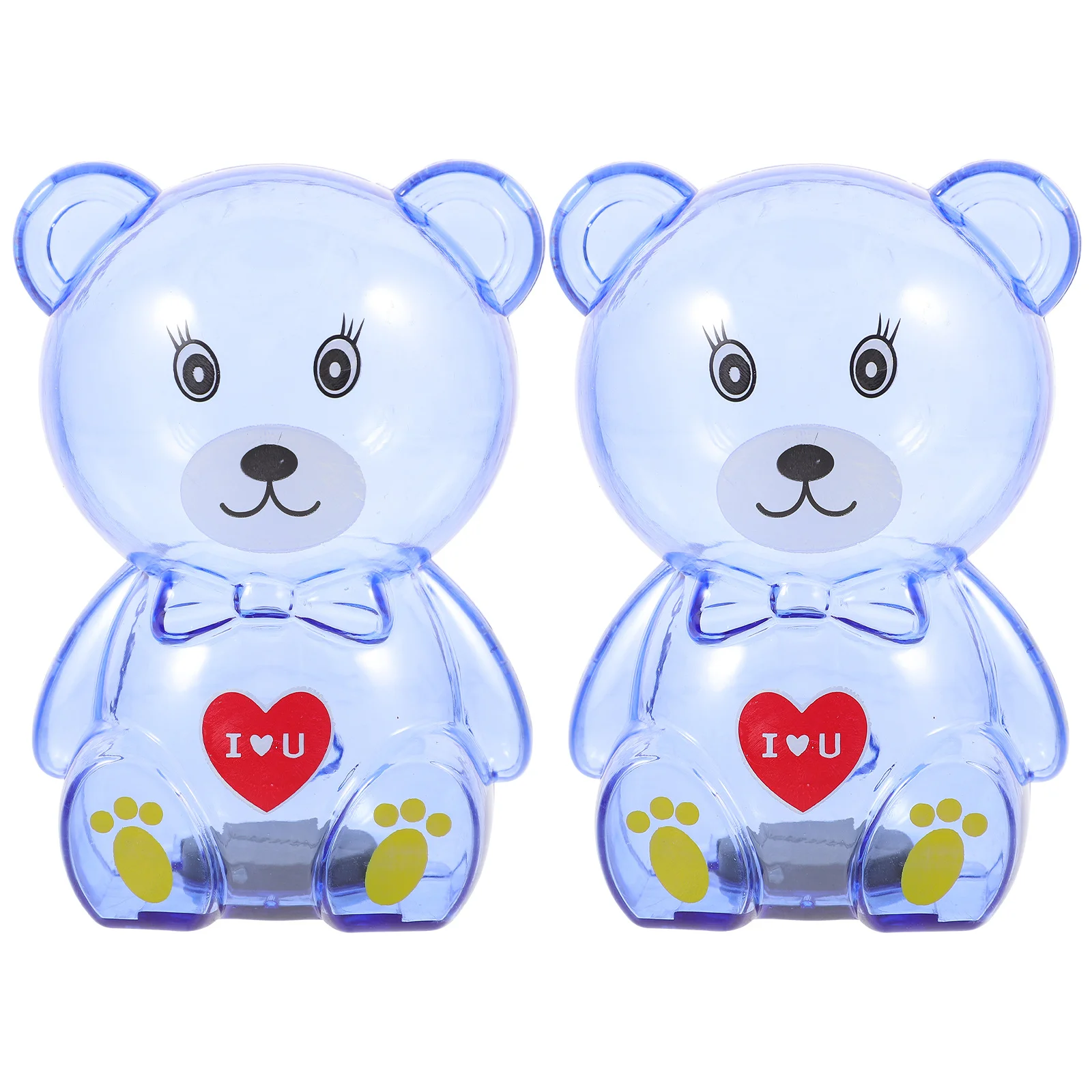 2 قطعة الدب الشفاف حصالة على شكل حيوان سطح المكتب غير قابلة للكسر الاطفال صندوق توفير الكرتون عملة الحاويات للأطفال الفتيات الاستخدام اليومي جرة المال