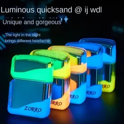Hot Selling ZORRO Night Glow Sandproof Windproof Lighter Cool Open Fire Oil Lighter Smoking Accessories Men's High-end Gift