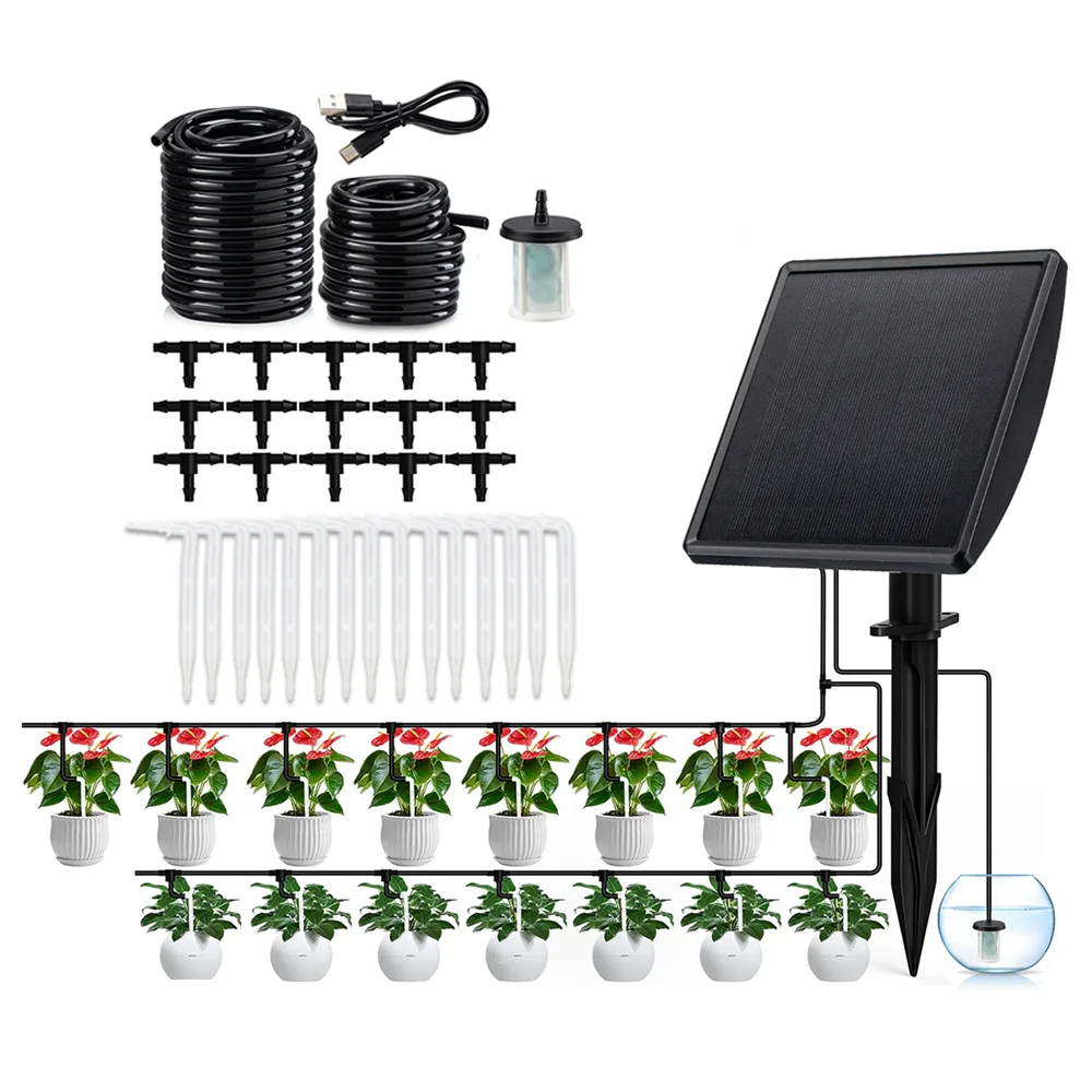 Solar Automatic Drip Irrigation Pump Smart Watering System for Garden Balcony Potted Plants