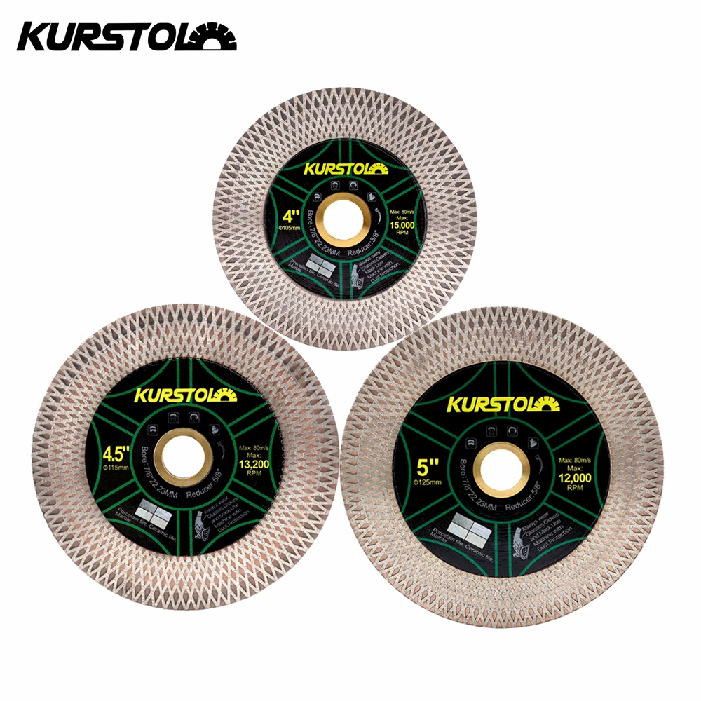 KURSTOL 1/2pcs Diamond Cutting Disc Grinding Disc Diameter 105/115/125mm  Marble Ceramic Tile Granite Cutting Tile Saw Blade