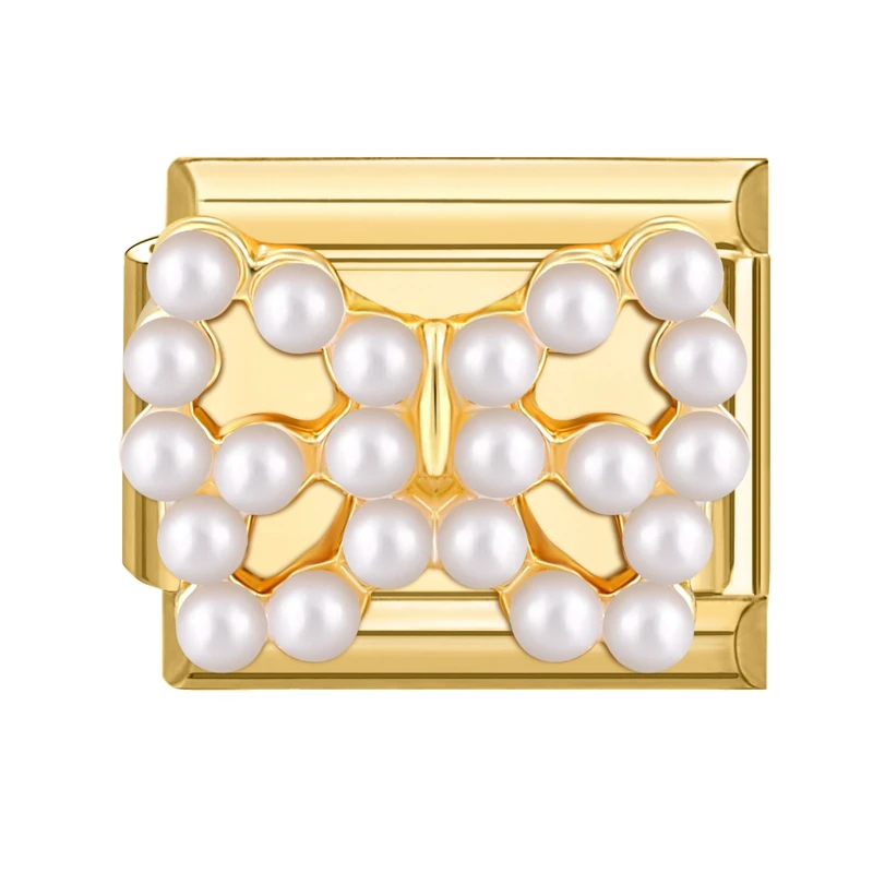 الزركون نجوم القلب زهرة الذهب اللون قلادة الروابط الإيطالية الخرز صالح 9 مللي متر الفولاذ المقاوم للصدأ سوار الإيطالي DIY بها بنفسك صنع الهدايا