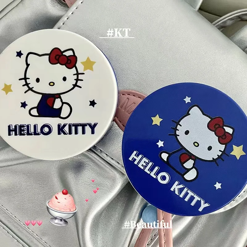 Okrągłe pudełko na soczewki kontaktowe Sanrio Hello Kitty Cartoon Student Przenośne pudełko do pielęgnacji Pudełko na soczewki kontaktowe z lustrem