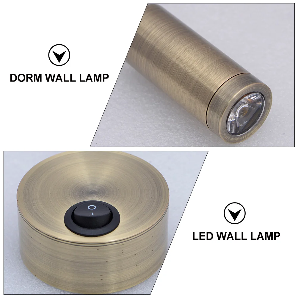 

1Pcs Stylish European LED Wall Lamp Golden Adjustable Eye Protection Reading Light Bedside Bedroom Study Room Wall Spotlight